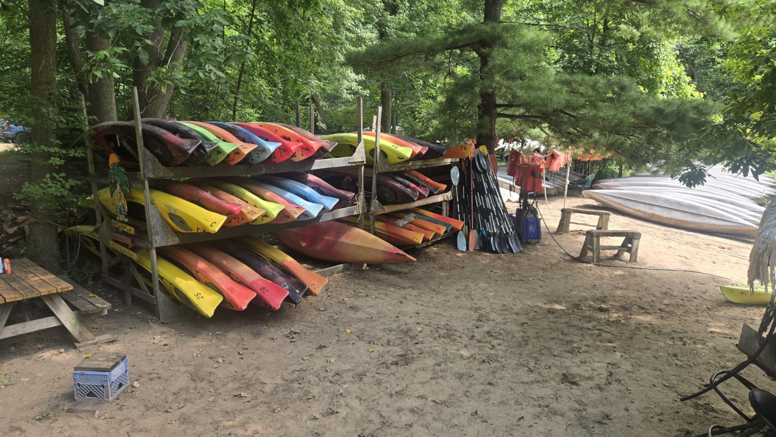 Tandem kayaks in the Tip-A-Thumb kayak fleet